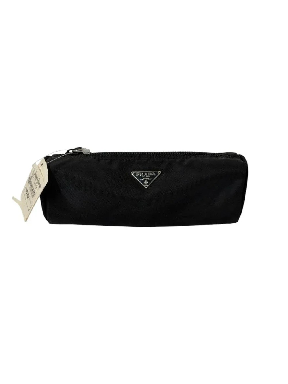 NWT Prada VINTAGE Black Nylon Vela Cylinder Cosmetic Pouch